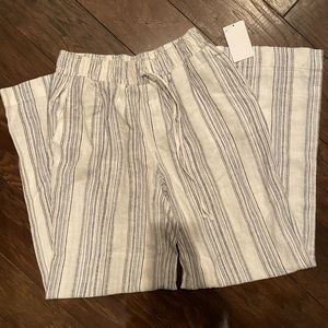 White Striped Bootcut Pants